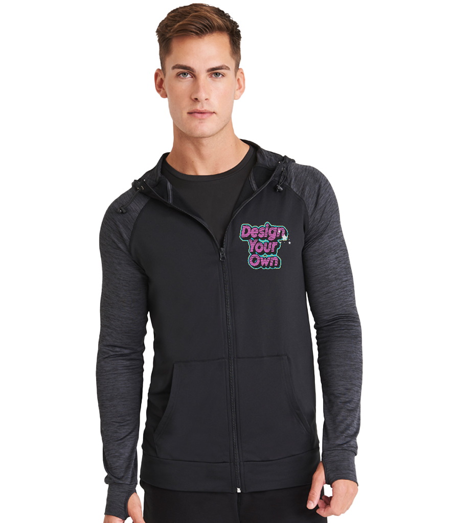 Meestele kontrastse lukuga dressipluus kapuutsiga