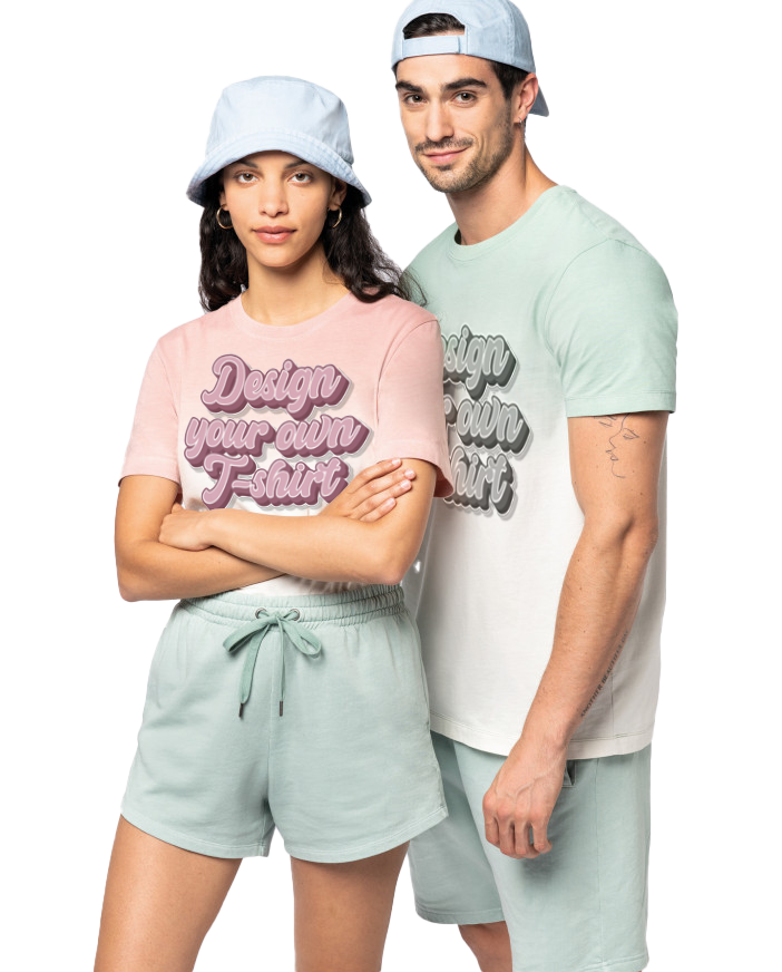 Camiseta unisex de algodón orgánico con efecto teñido dip-dye