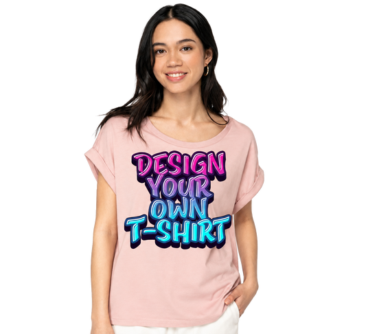 Premium organesch Fraen T-Shirt mat opgerullte Ärmelen