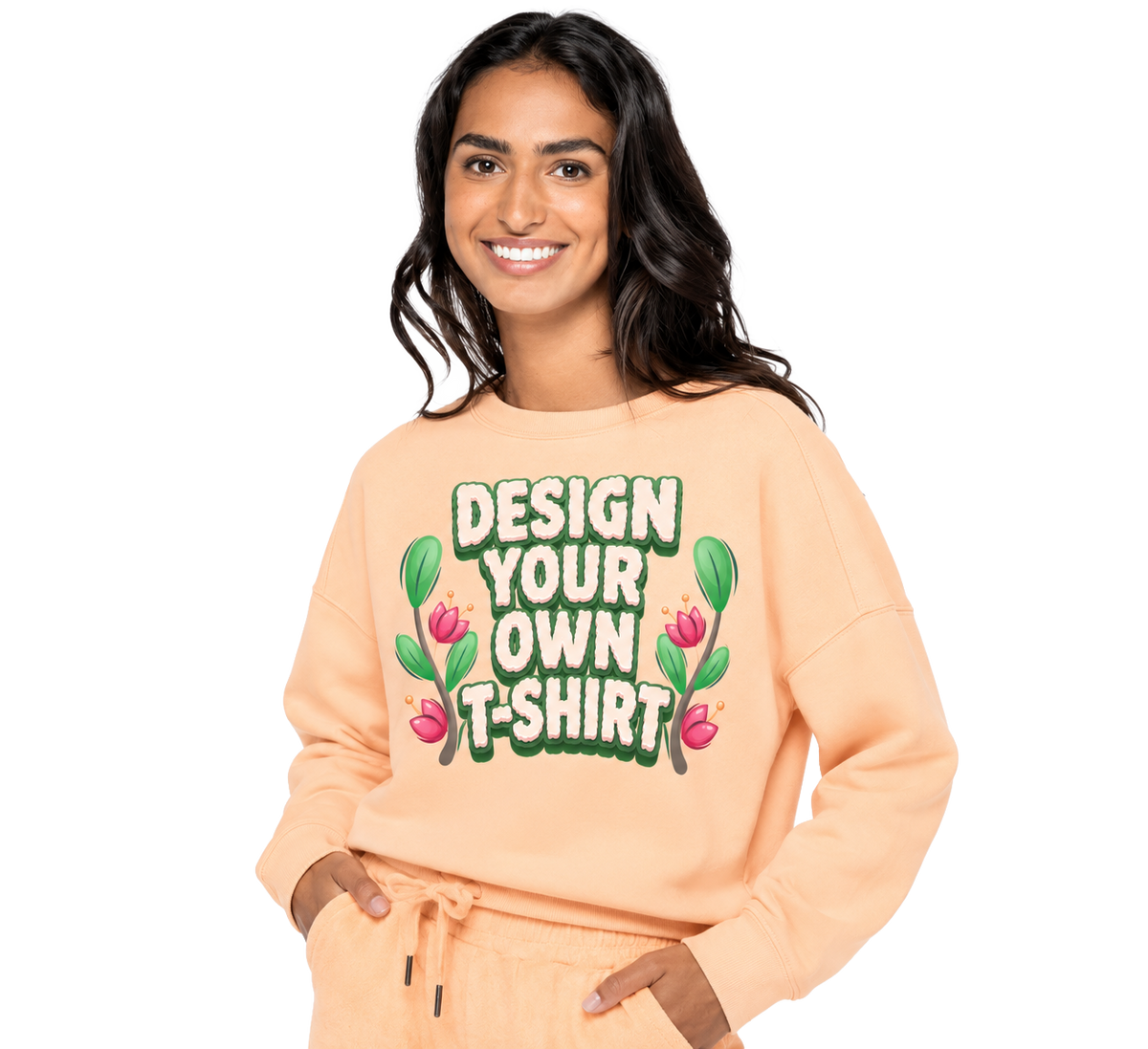 Premium økologisk kvinders oversized cropped sweatshirt