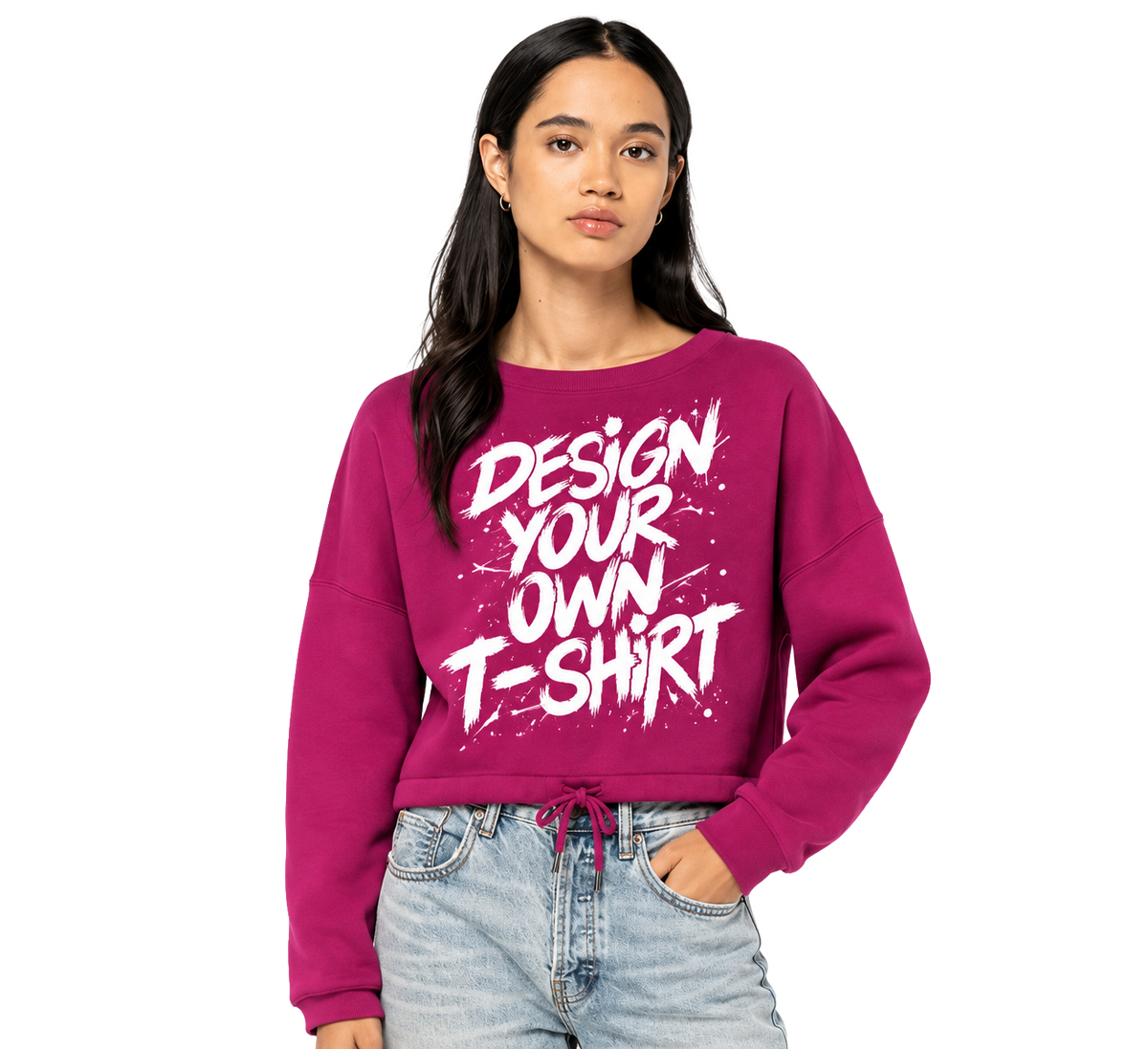 Premium økologisk kvinders oversized cropped sweatshirt
