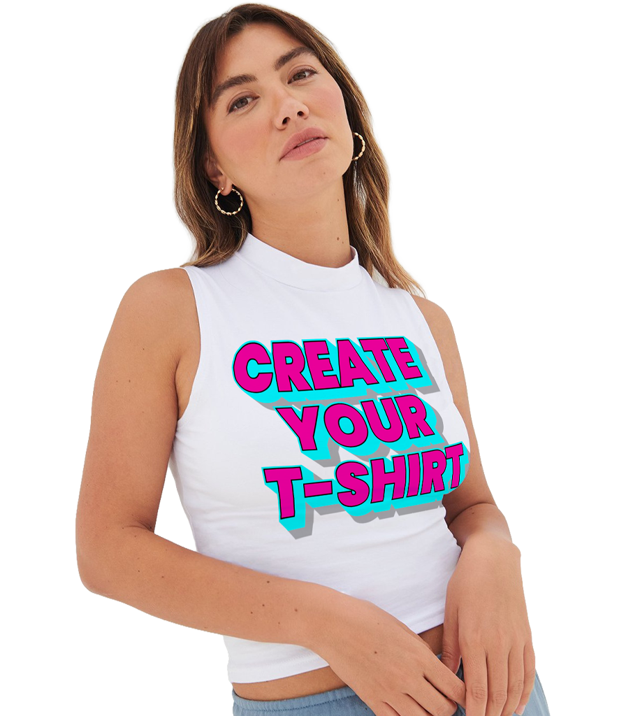 Top corto de mujer con cuello alto